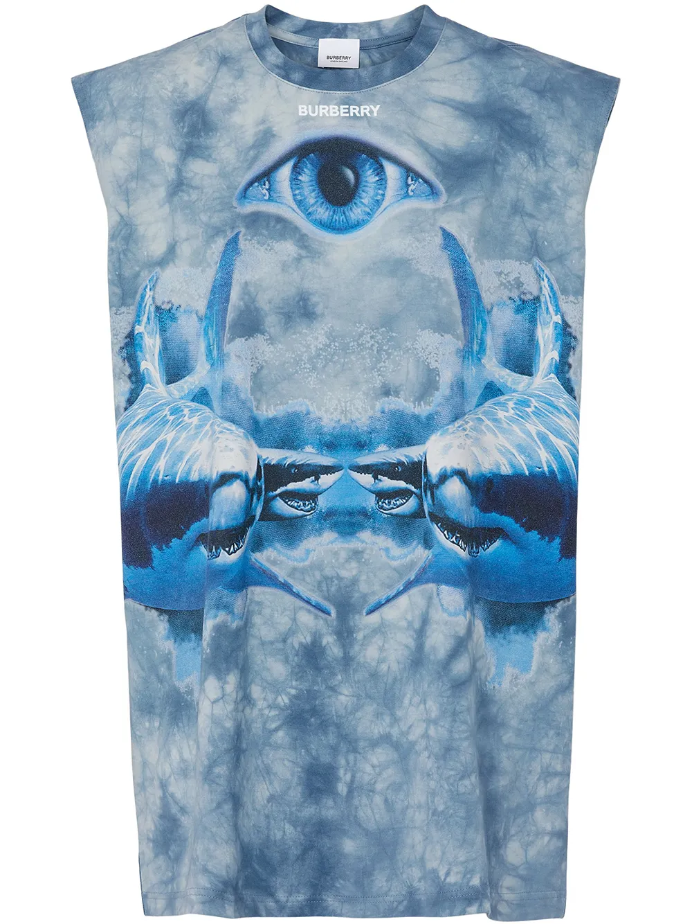 

Burberry shark-print sleeveless top - Blue