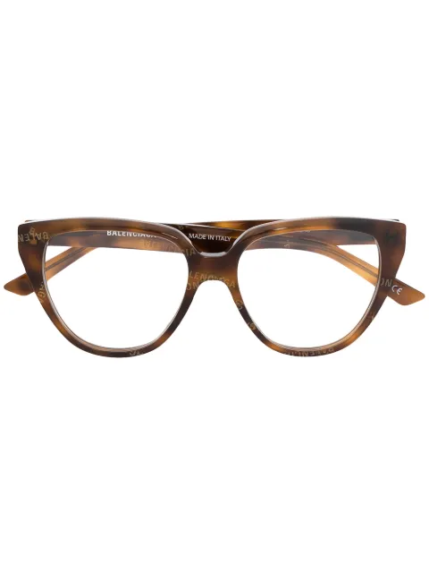 Balenciaga Eyewear نظارة بإطار على شكل D وتأثير صدف السلحفاة