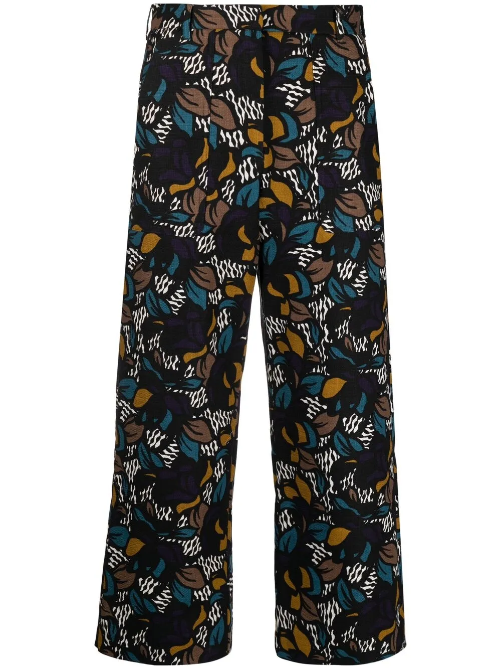 'S Max Mara プリント クロップドパンツ - ブラック 'S Max Mara プリント クロップドパンツ - ブラック