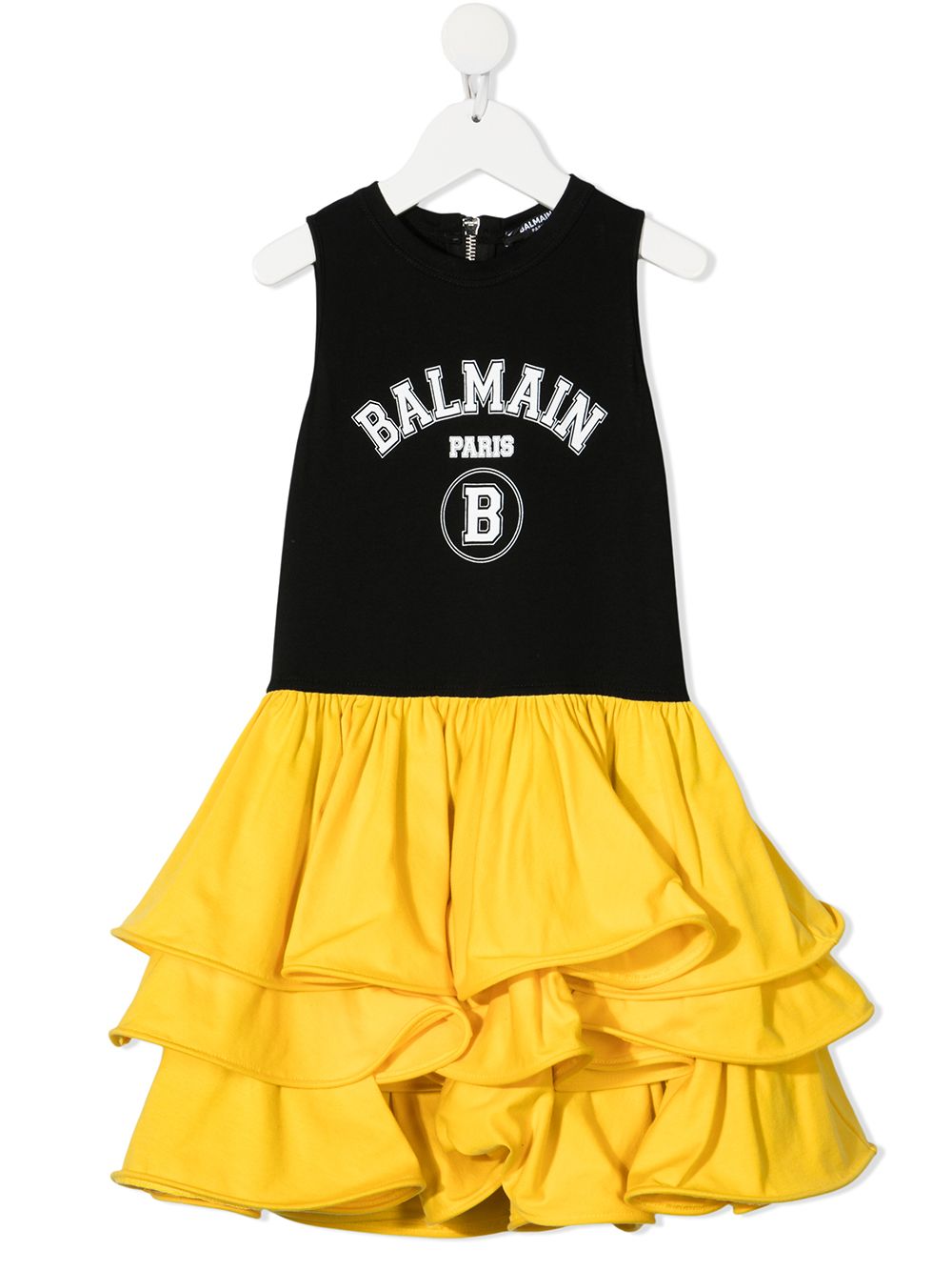 фото Balmain kids двухцветное платье с оборками