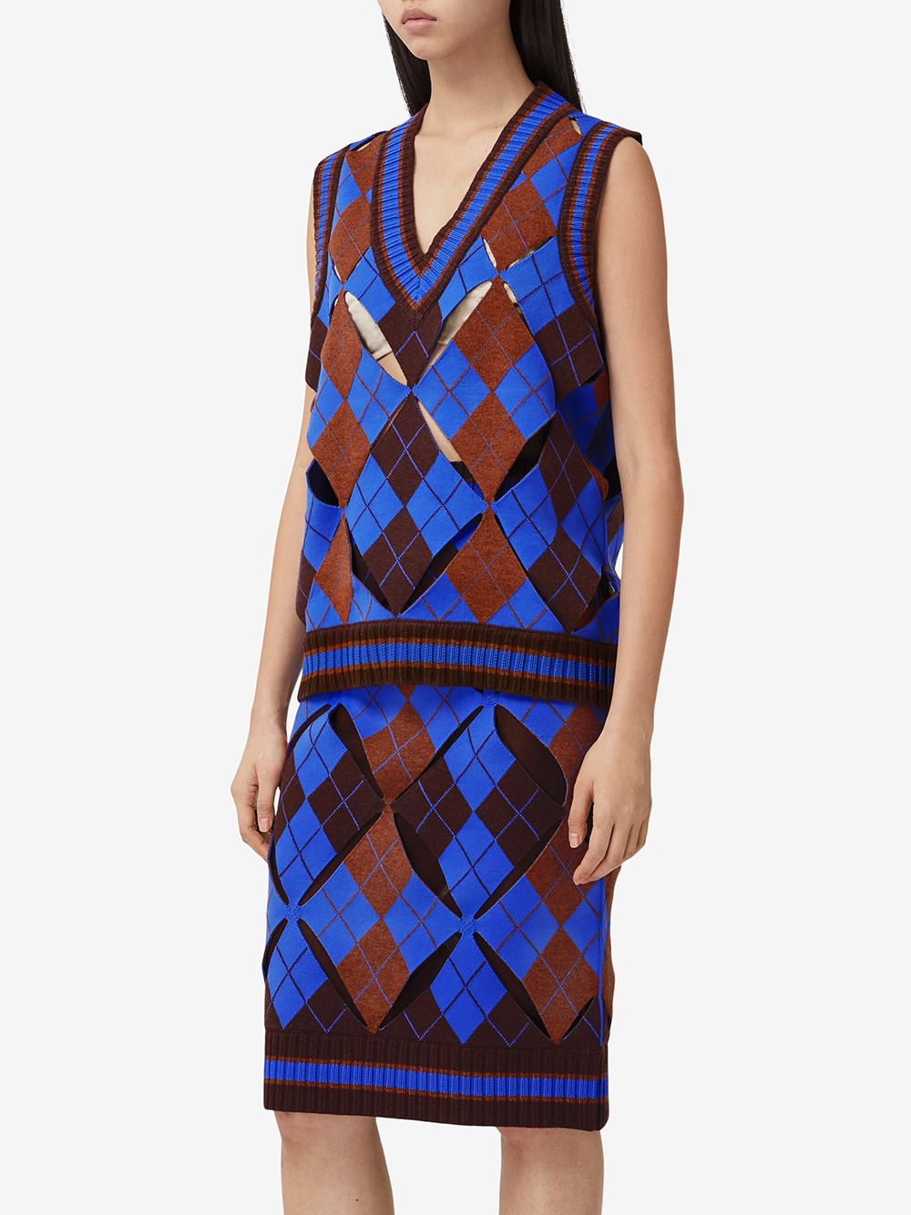 фото Burberry argyle cut-out knit vest