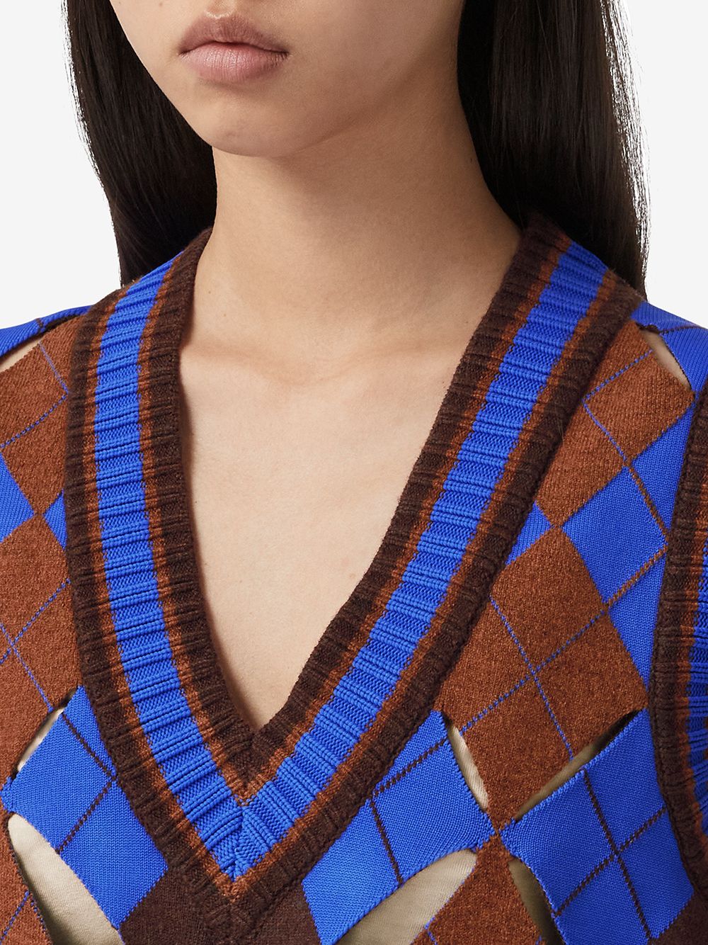 фото Burberry argyle cut-out knit vest