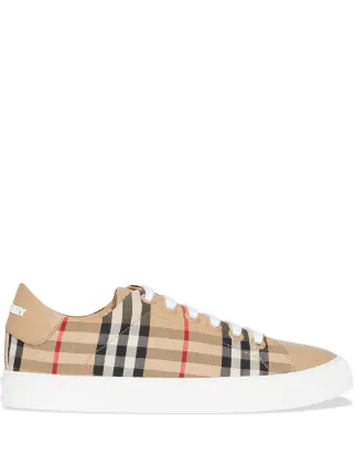 【BURBERRY】 Vintage Check Sneakers Burberry Men's Vintage Check Canvas Low-Top Sneakers