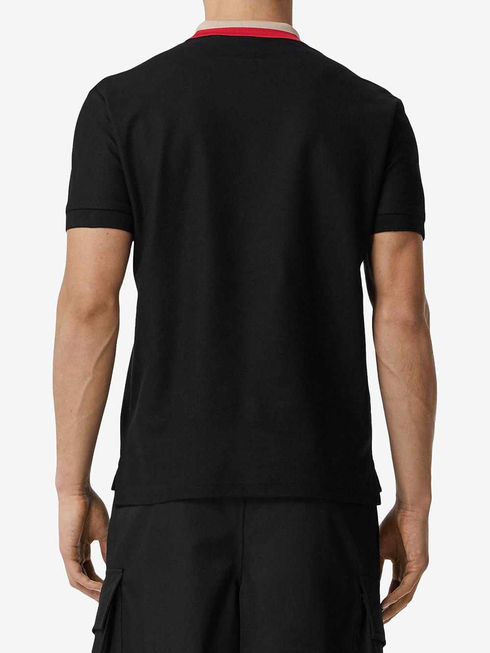 Shop Burberry Contrast-collar Piqué Polo Shirt In Black