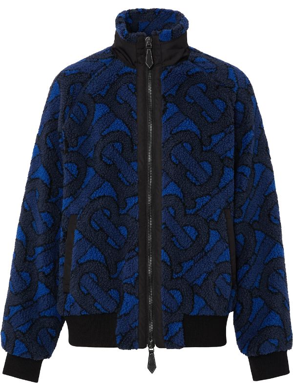 monogram motif fleece jacket