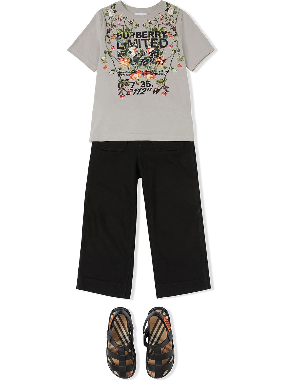 Burberry Kids T-shirt met print - Grijs