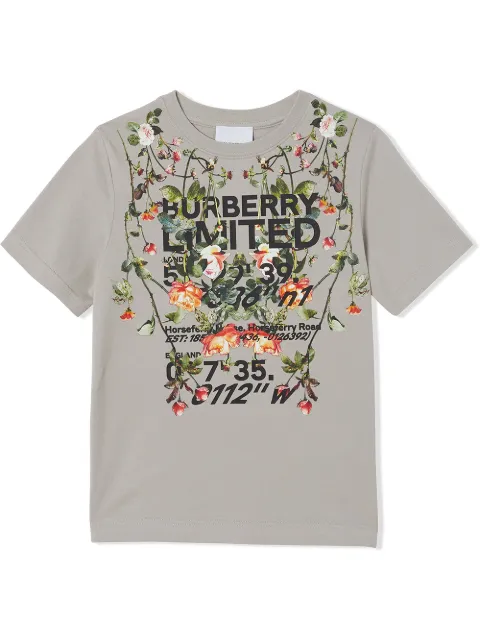 Burberry Kids floral coordinates-print T-shirt