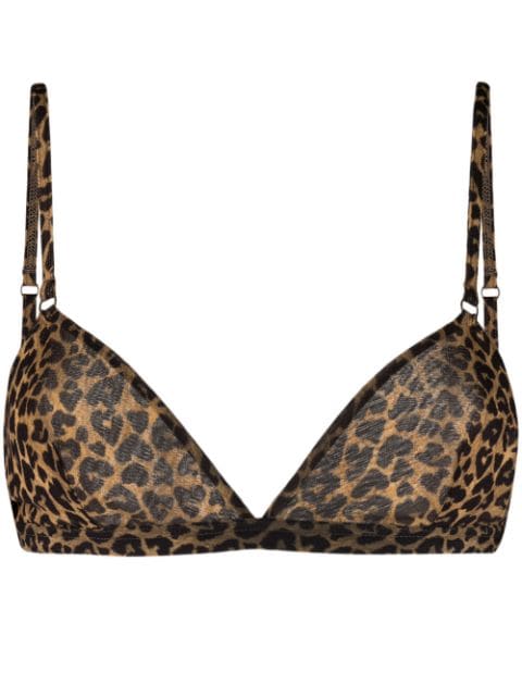 Saint Laurent leopard-print triangle bra
