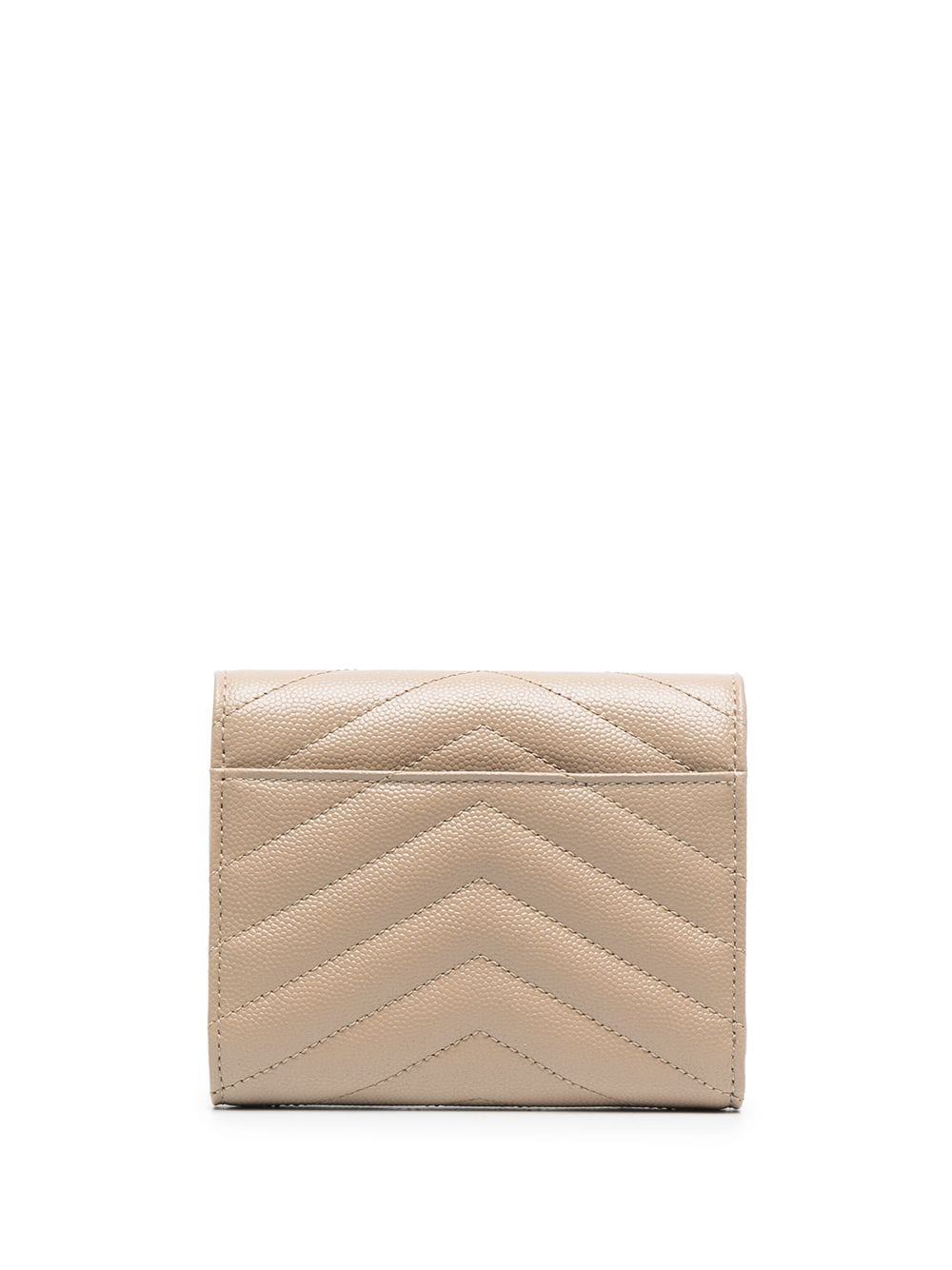 Saint Laurent Portemonnee met monogram - Beige