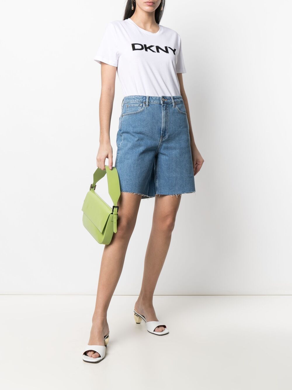 Shop Dkny Logo-print Cotton T-shirt In White