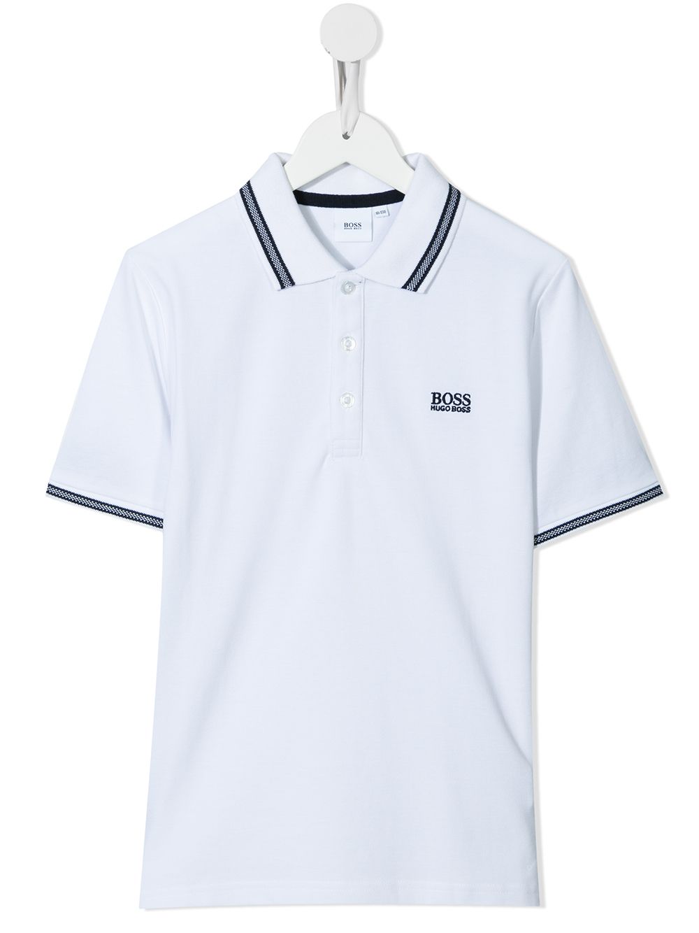 

BOSS Kidswear playera tipo polo con logo bordado - Blanco