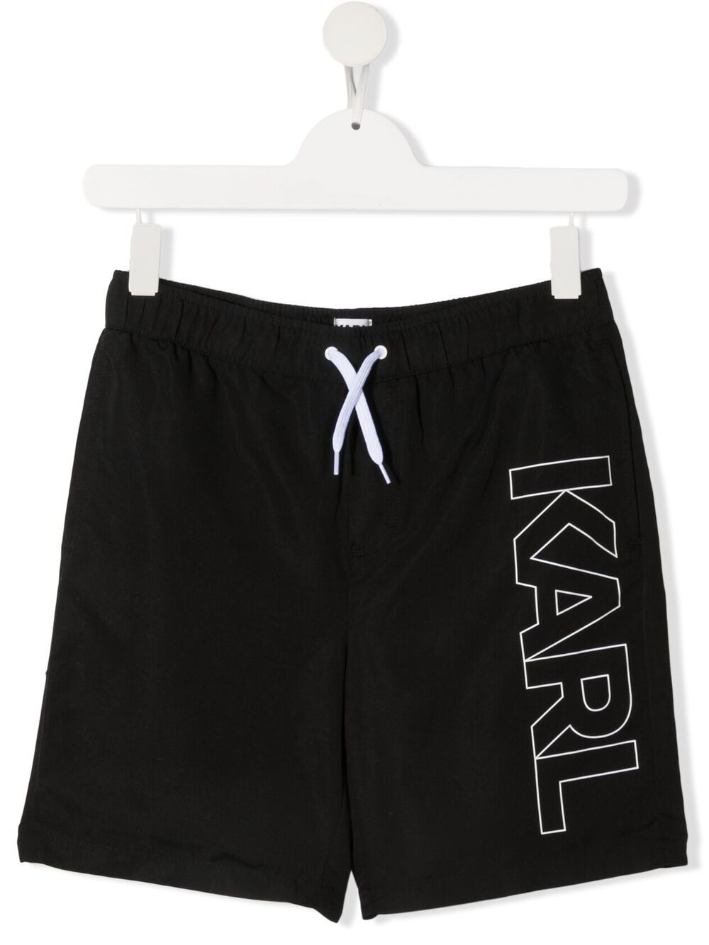 KARL LAGERFELD TEEN LOGO-PRINT SWIM SHORTS 