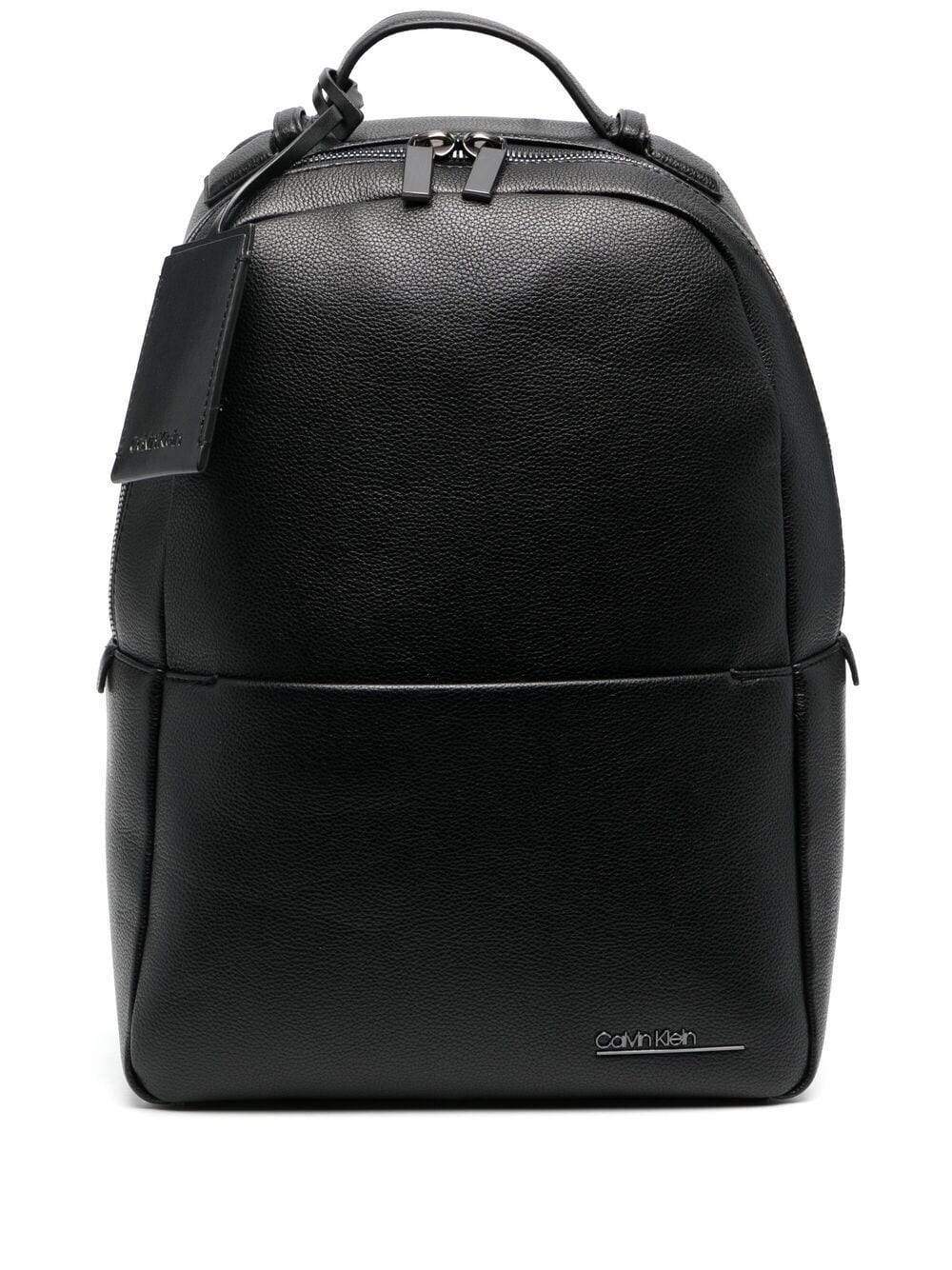 Calvin Klein Round Faux Leather Backpack In Black