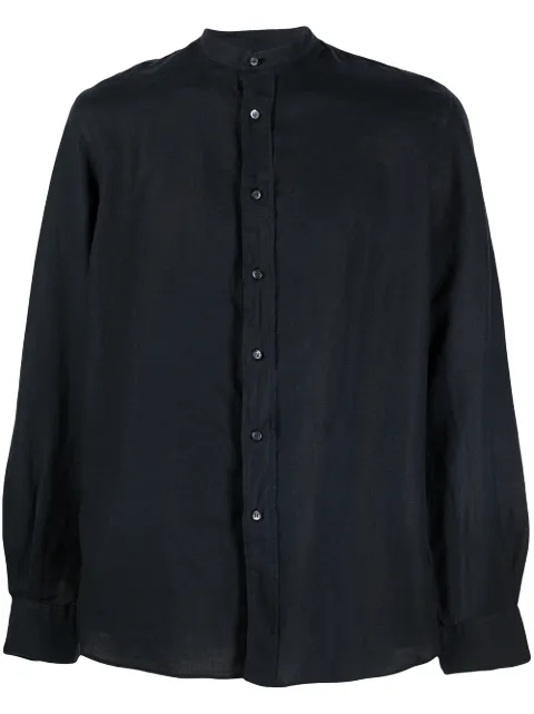 ASPESI band-collar linen shirt