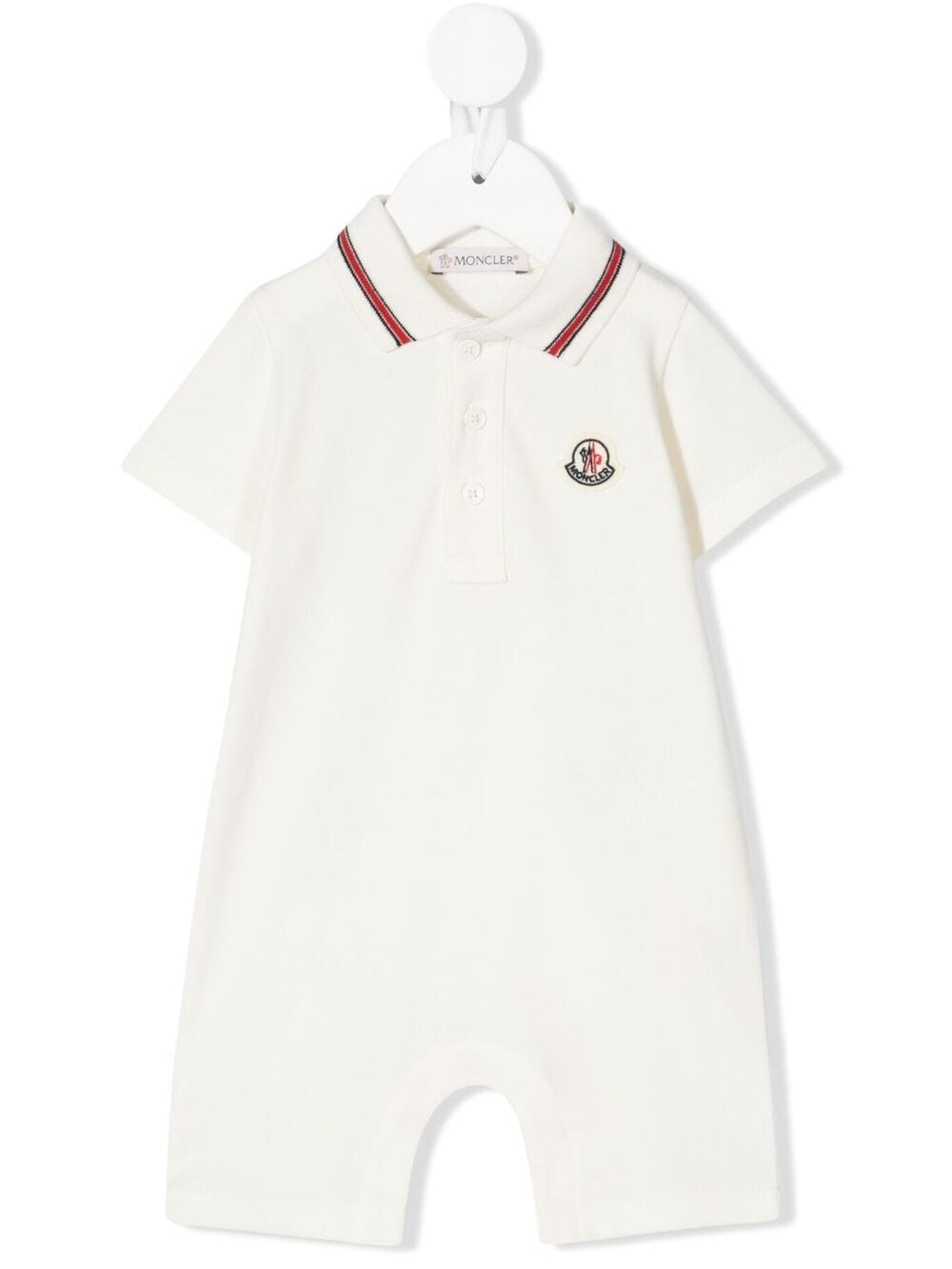 Moncler Babies' Polo Romper In White