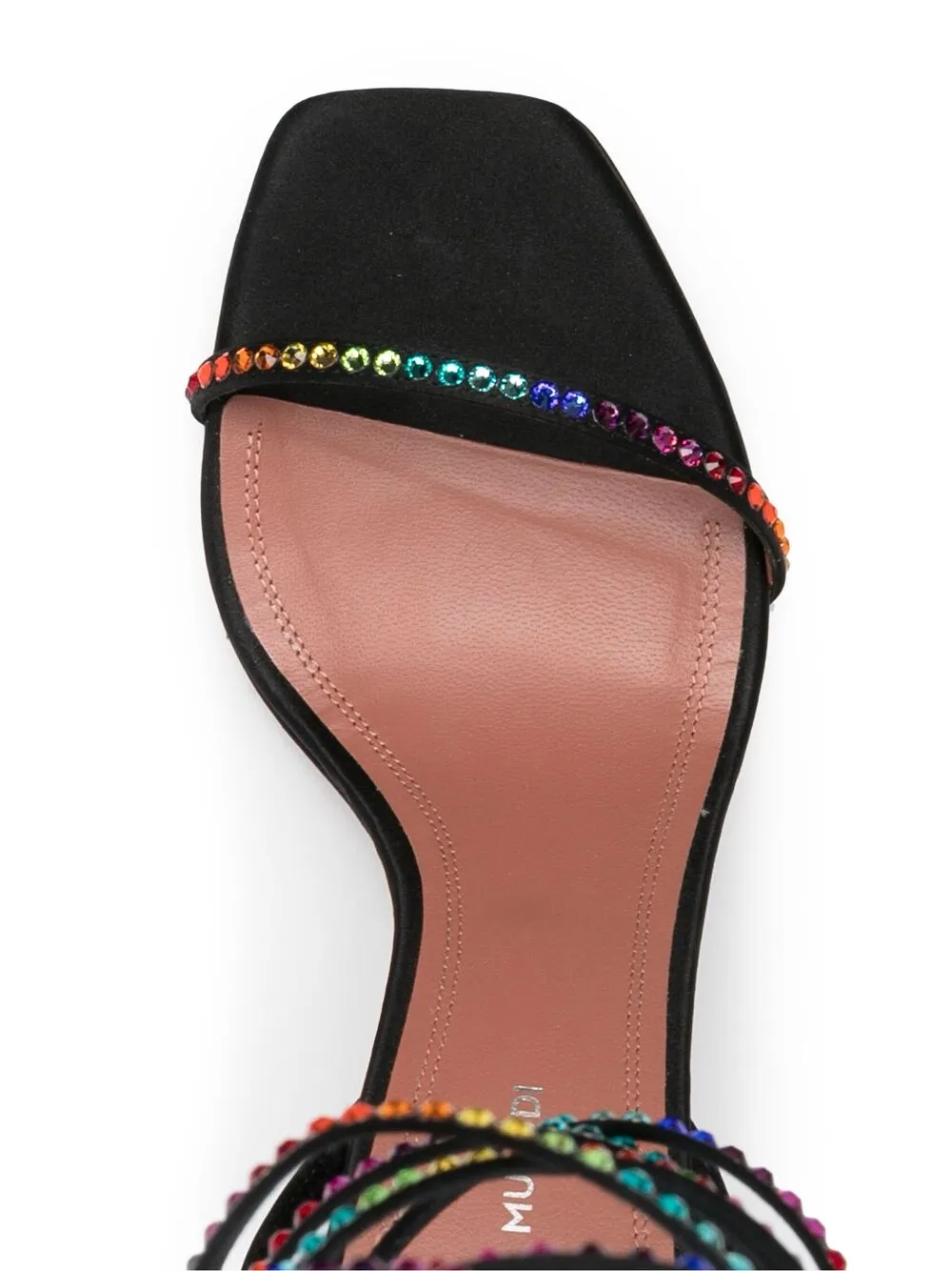 фото Amina muaddi босоножки с опоясывающими ремешками