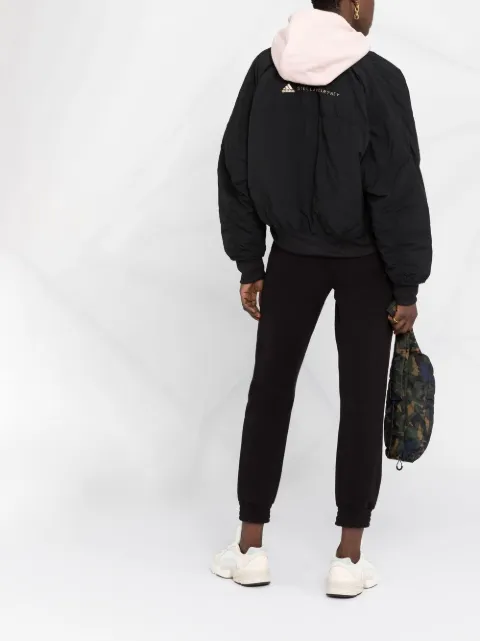 Adidas by Stella McCartney black logo-print bomber jacket for women | GL7542  at Farfetch.com