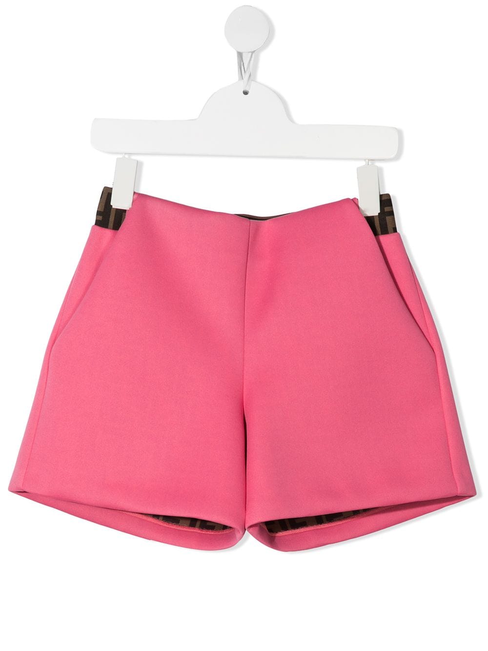 Fendi Kids' Ff Waistband Shorts In Pink