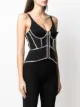 AREA crystal embellished corset top