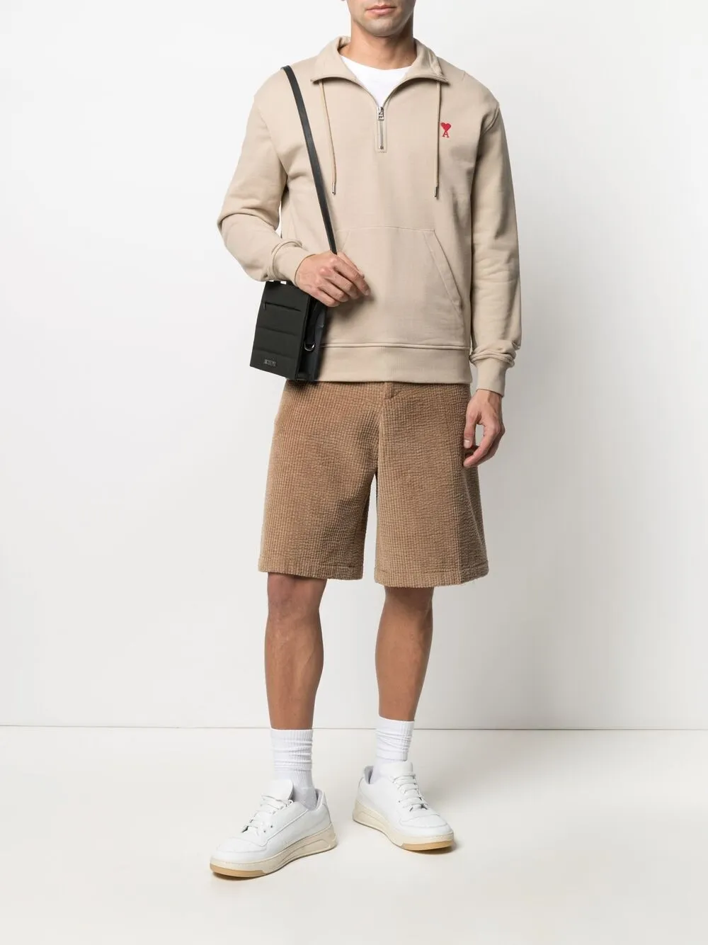 фото Ami paris толстовка на молнии с монограммой ami de coeur