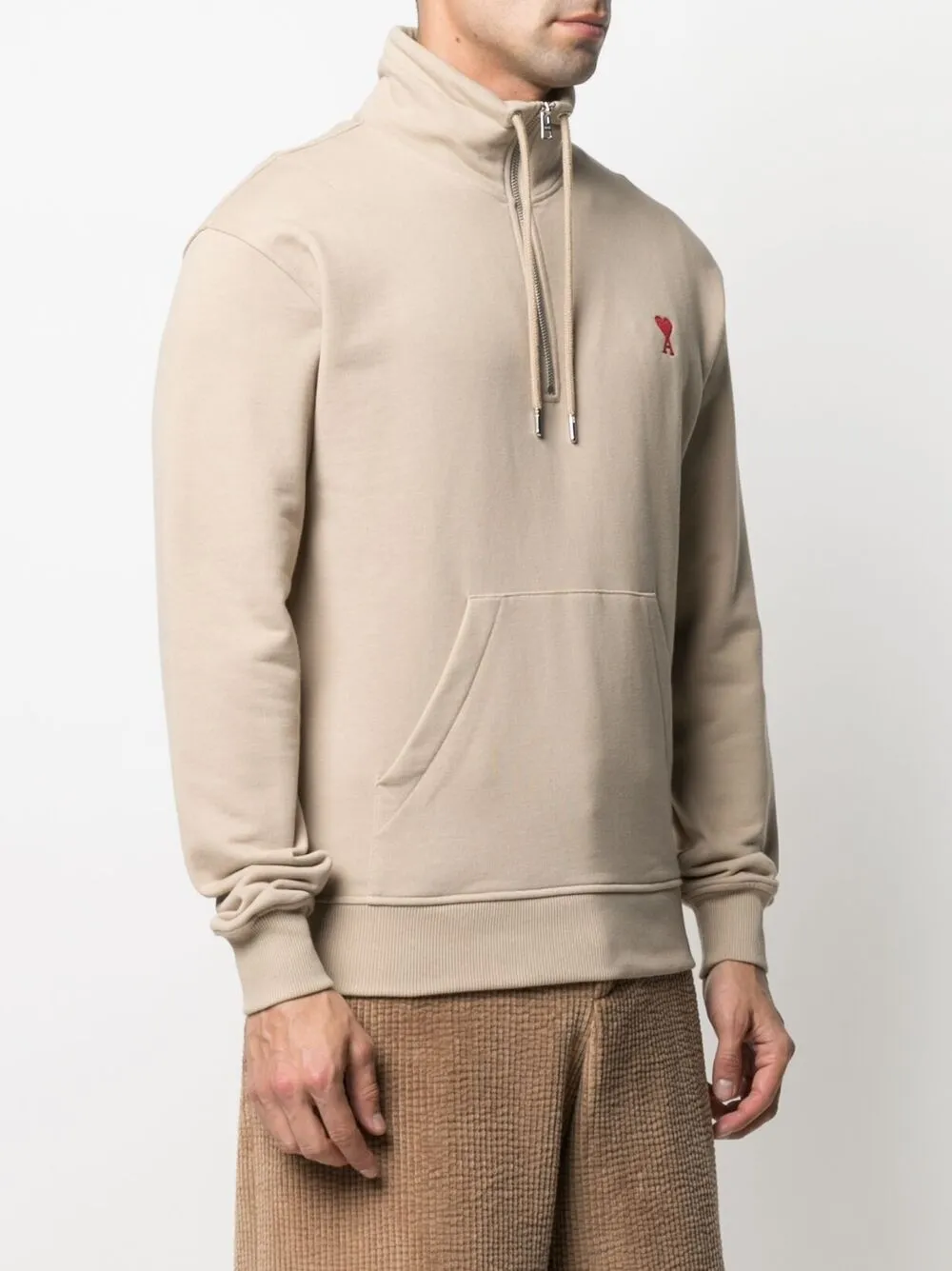 фото Ami paris толстовка на молнии с монограммой ami de coeur