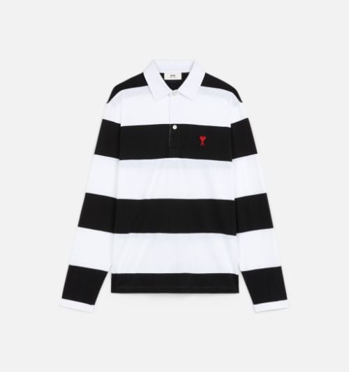 polo black and white striped shirt