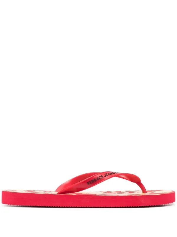 versace flip flops red