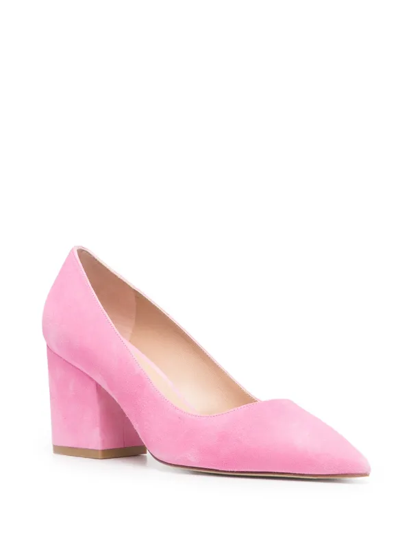 pink block heel pumps