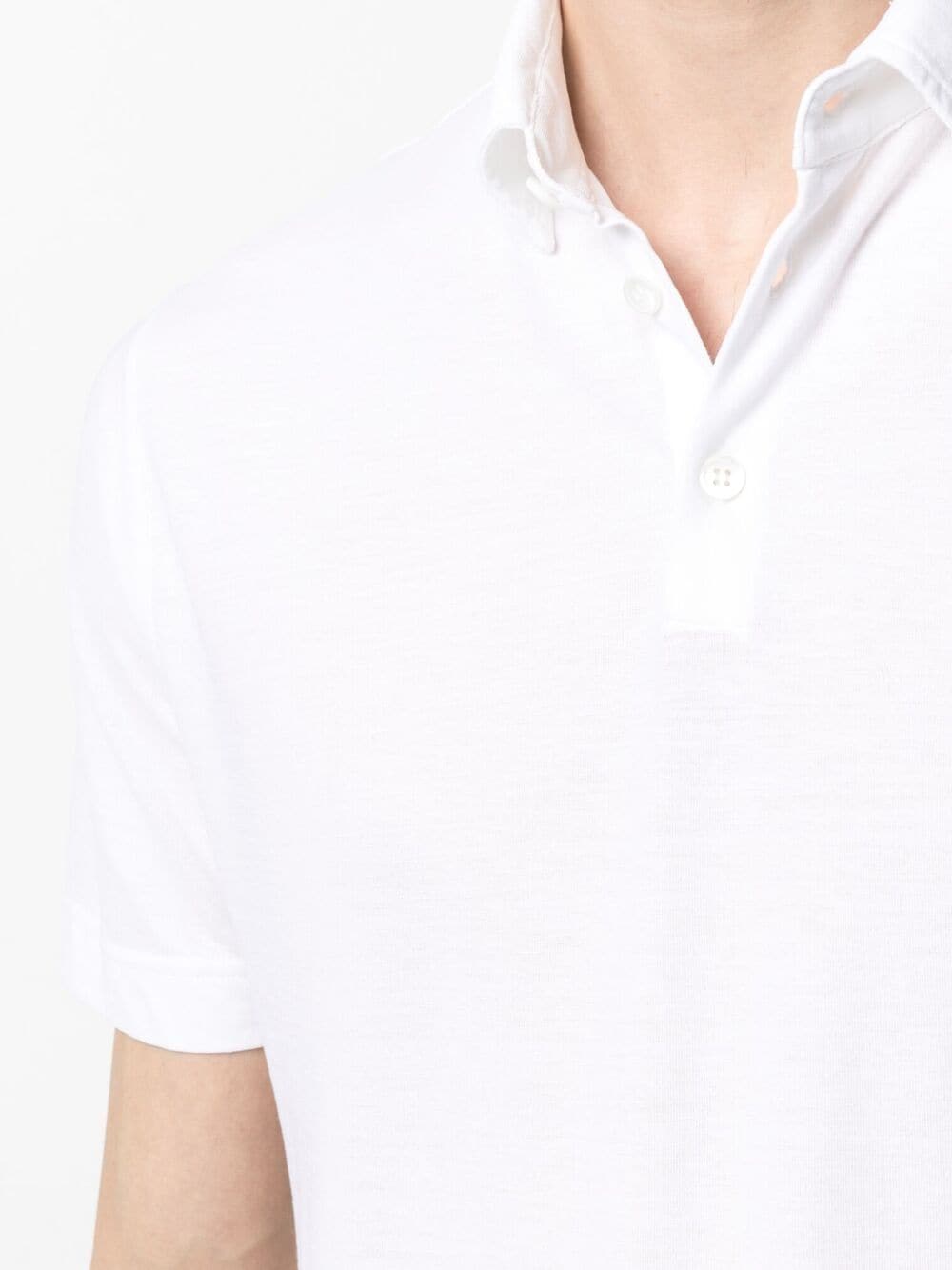 Shop Zanone Short-sleeve Cotton Polo Shirt In White