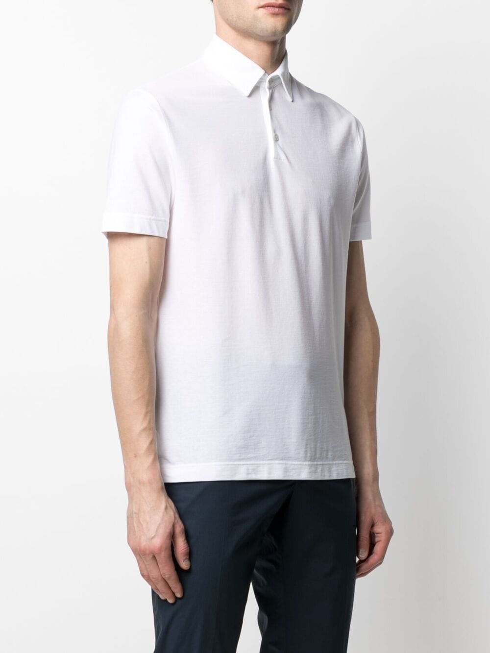 Shop Zanone Short-sleeve Cotton Polo Shirt In White