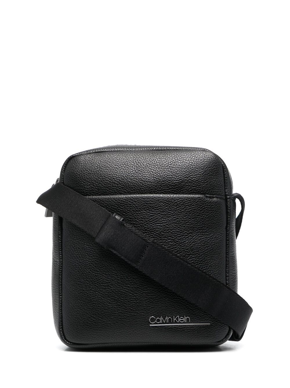 Calvin Klein Small Pebbled Messenger Bag In Black