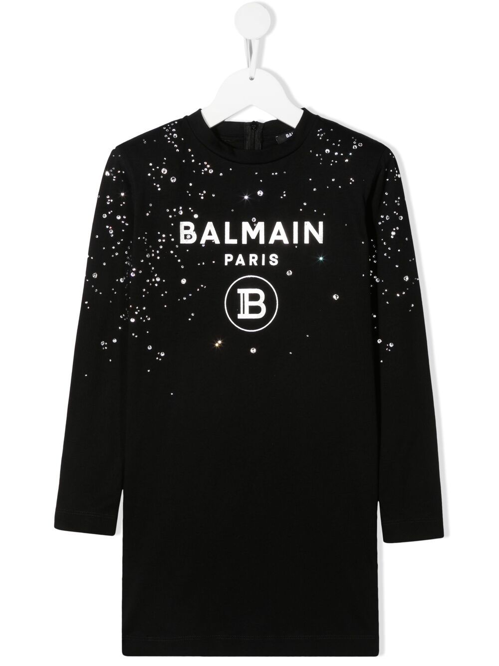 фото Balmain kids платье с кристаллами и логотипом