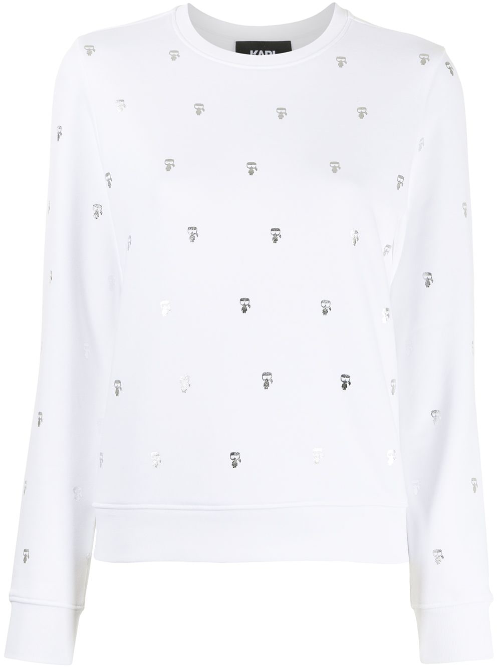Karl Lagerfeld Ikonic Karl Motif Sweatshirt In White