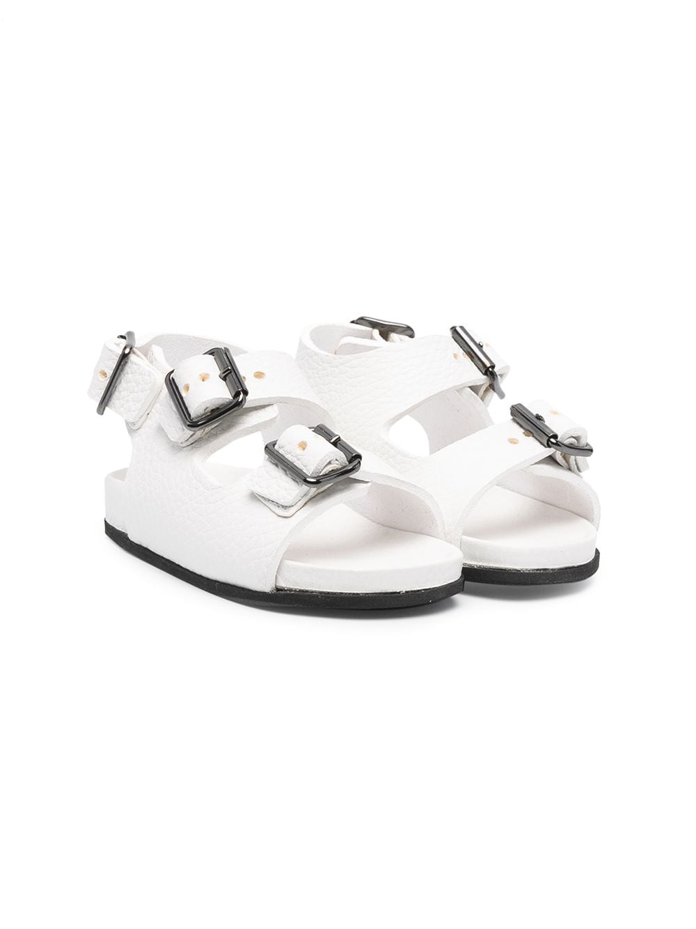 Gallucci Kids' Leather Buckle-strap Sandals In White