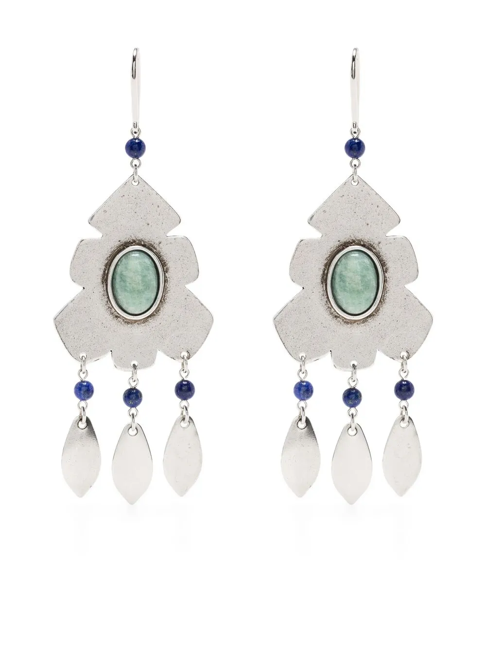 Isabel Marant Étoile Embellished Stone Drop Earrings In Silver