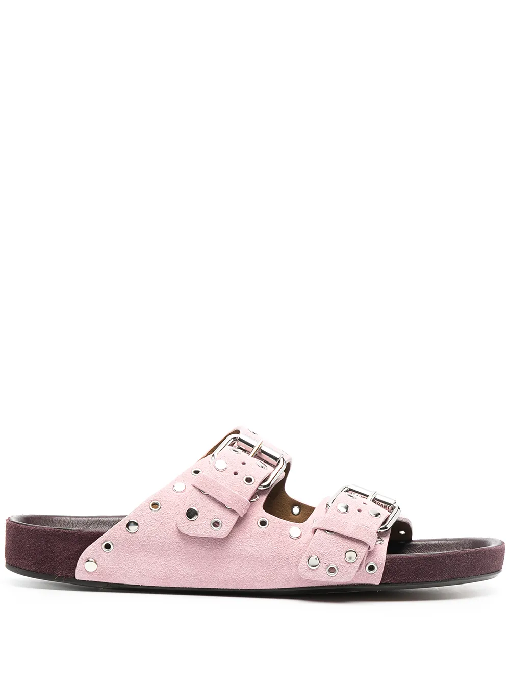 Shop Isabel Marant Stud-detail Suede Sandals In Pink