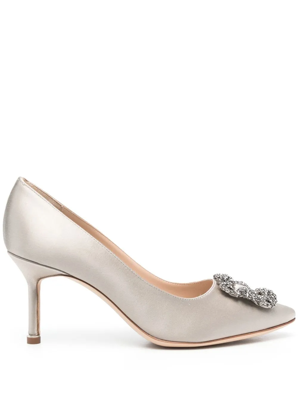 

Manolo Blahnik Hangisi 70mm embellished pumps - Grey