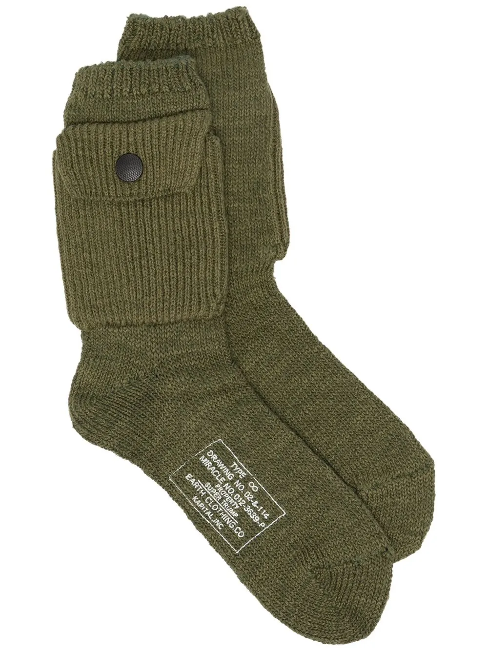 Kapital Alpine Knitted Cotton Socks In Green