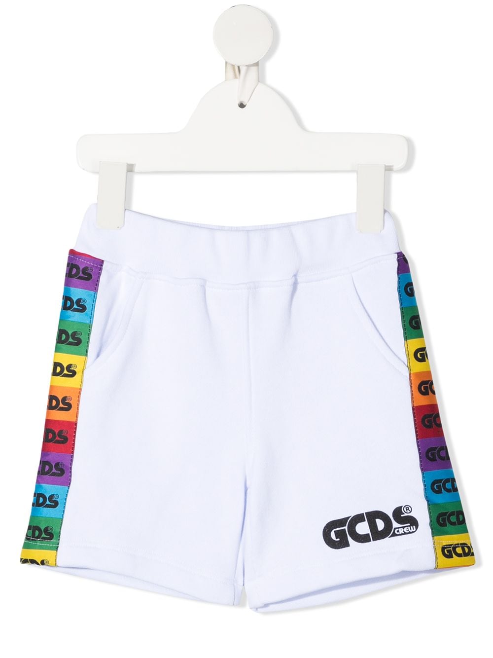 Gcds Babies' Logo-print Cotton Track Shorts In 白色