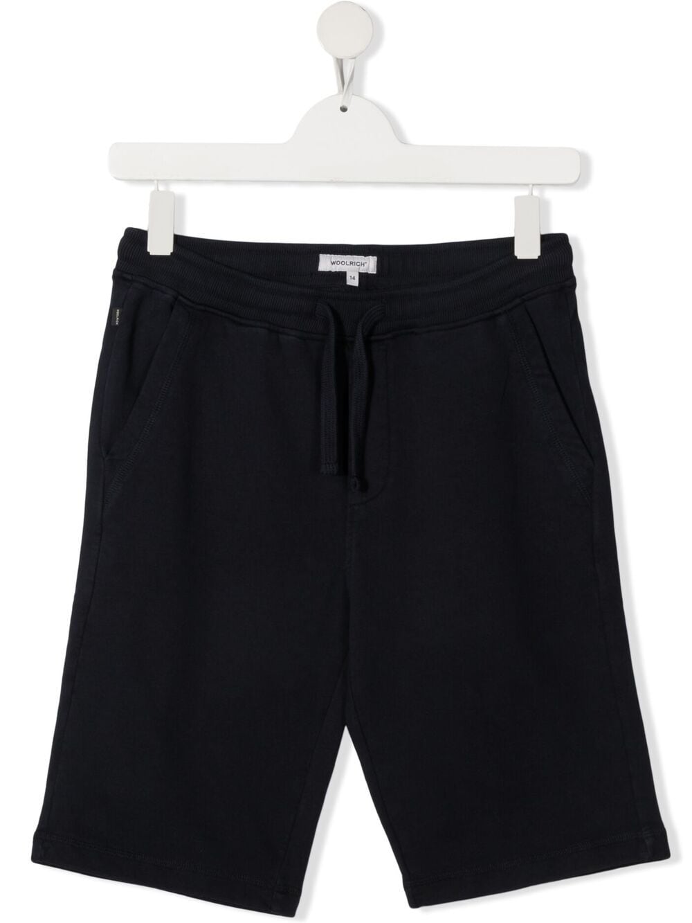 Shop Woolrich Teen Cotton Track Shorts In Blue