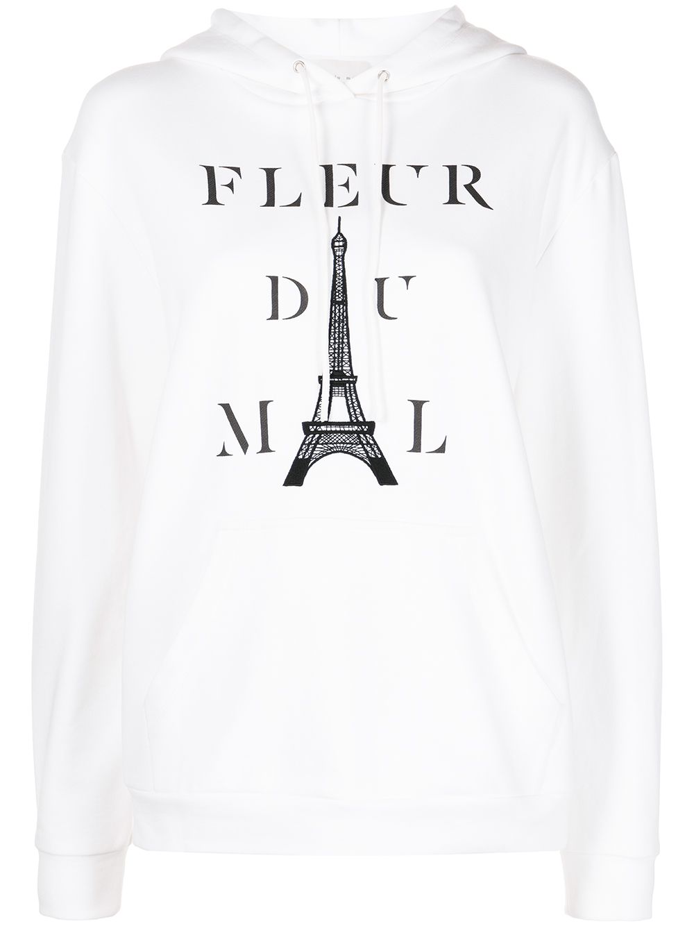 Fleur Du Mal Kiss Me In Paris Logo-print Hoodie In White