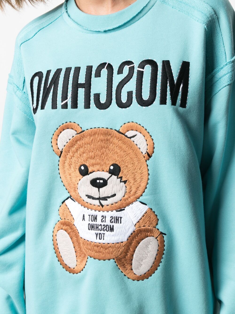 фото Moschino толстовка с вышивкой teddy bear