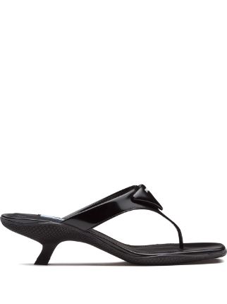 Prada Logo Plaque Thong Sandals - Farfetch