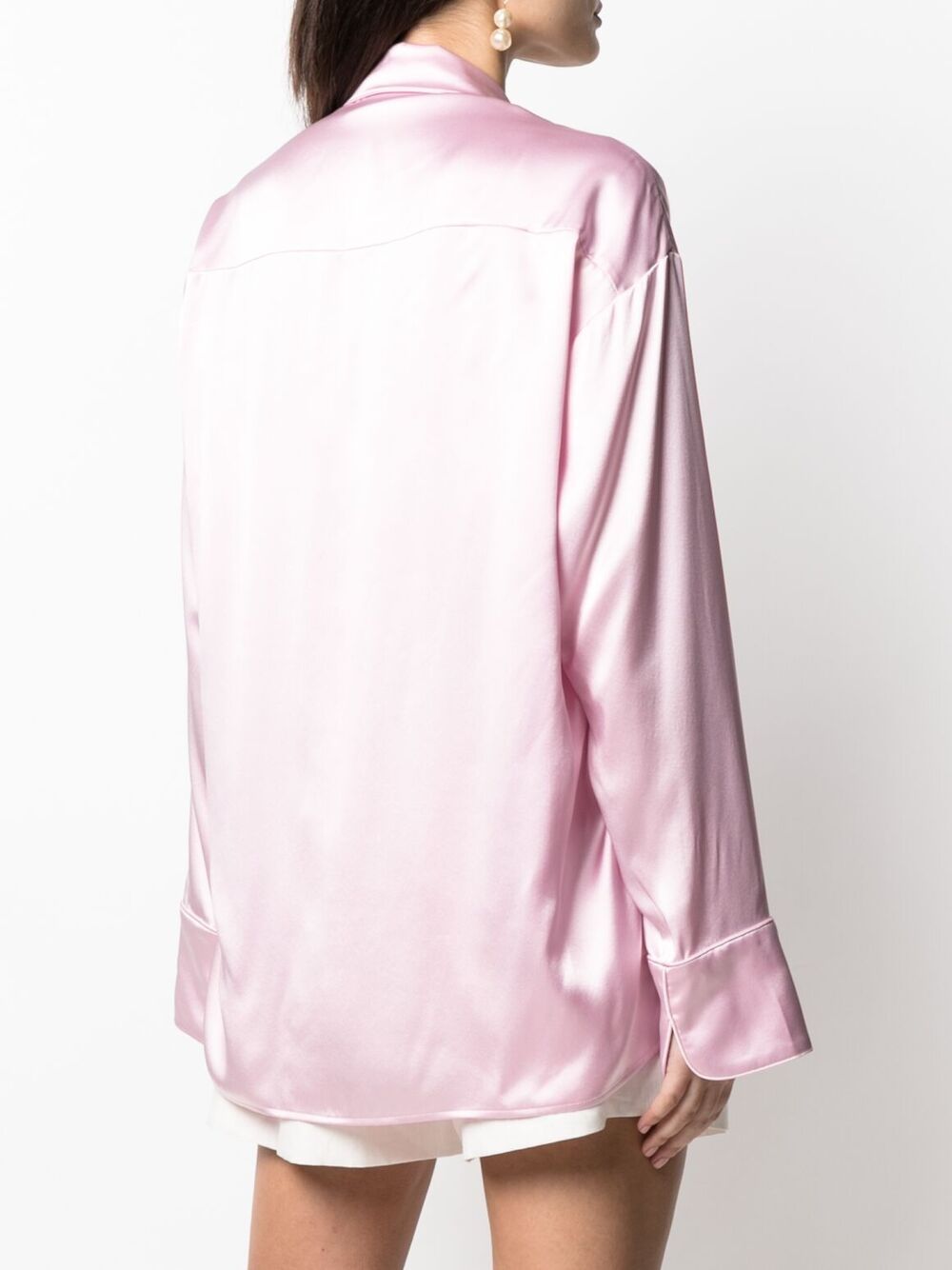 Shop Alexander Wang T Silk Oversized Shirt In Pink