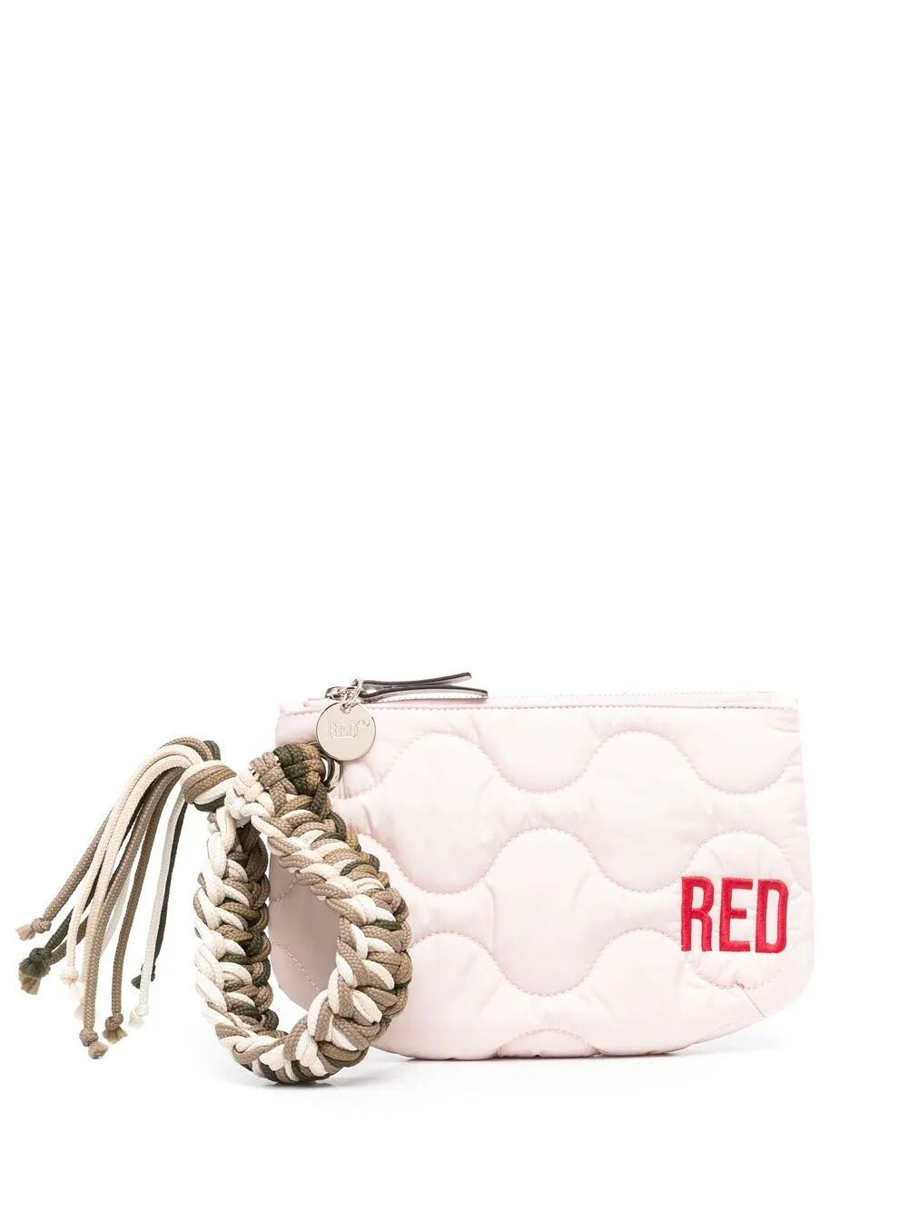 

RED(V) logo-embroidered quilted clutch bag - Neutrals