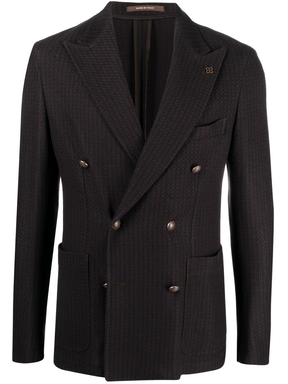 Tagliatore Double-breasted Cotton Jacket In Blue