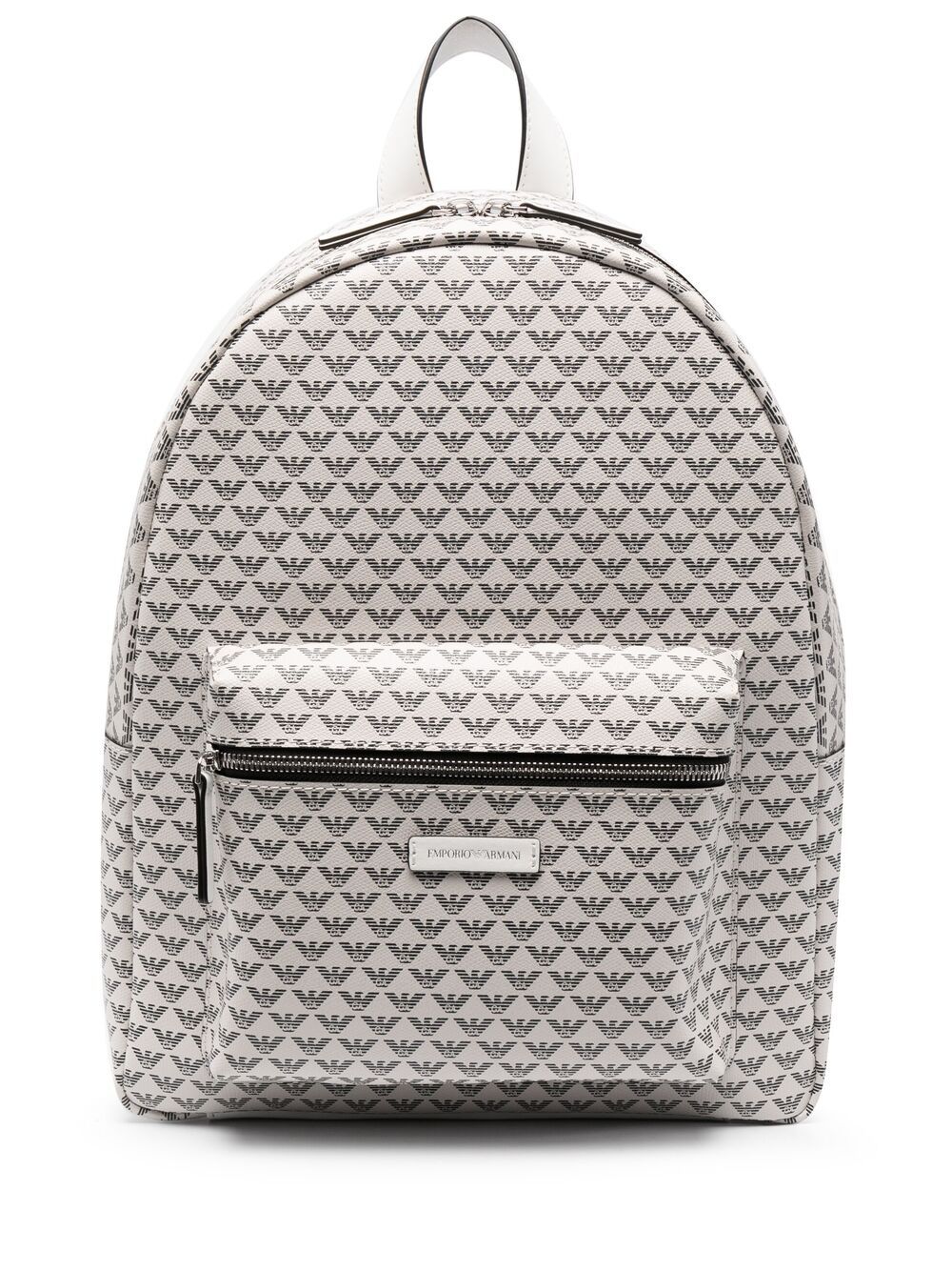 Emporio Armani Allover Logo Large Backpack In Neutrals