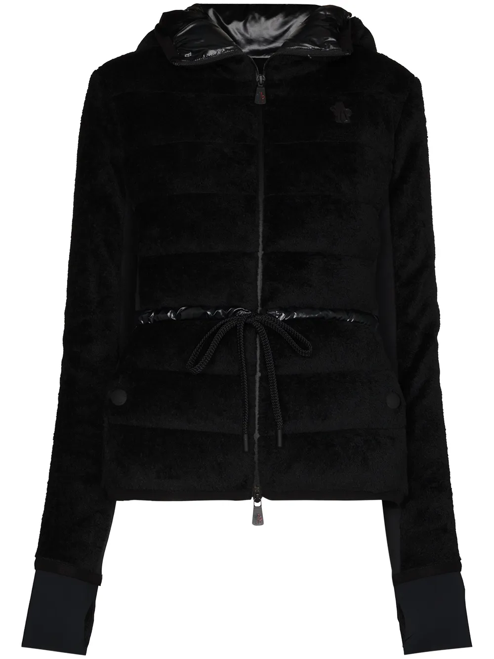 Moncler Grenoble пуховик с капюшоном и нашивкой-логотипом