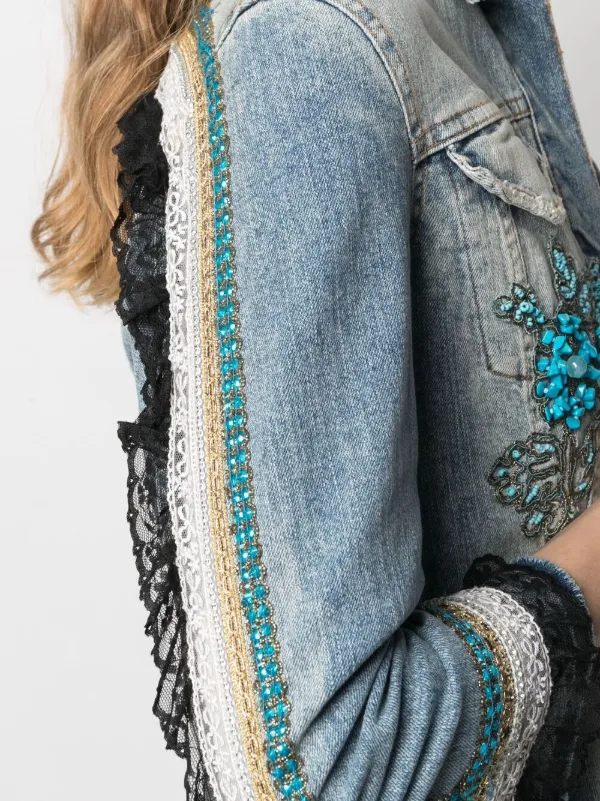 A.N.G.E.L.O. Vintage Cult 1990s Embellished Denim Jacket - Blue
