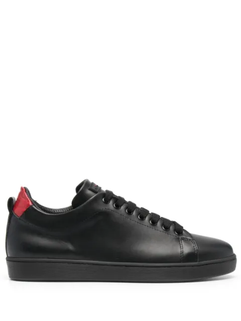 Shop black Kiton leather low-top sneakers with Afterpay - Farfetch Australia Kiton Leather low-top Sneakers  - Farfetch